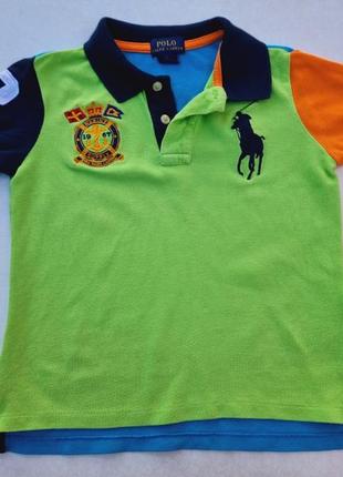 Футболка polo ralph lauren 4-5 лет котоновая яркая