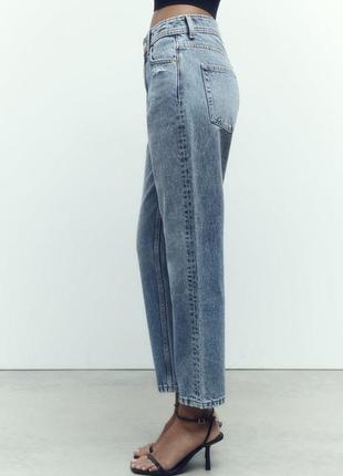 Джинсы zara, джинсы mom zara, z1975 denim mom-fit high-waist jeans zara6 фото