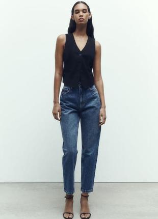 Джинси mom zara, z1975 denim mom-fit high-waist jeans zara