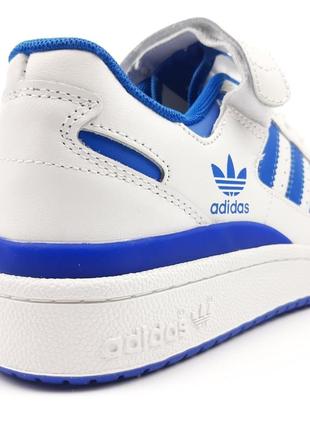 Adidas forum 84 low белые с синим кожа кроссовки мужские адидас офисные весенние демисезонные демисезон низкие кожаные топ качество на липучке9 фото