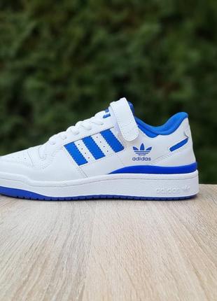 Adidas forum 84 low белые с синим кожа кроссовки мужские адидас офисные весенние демисезонные демисезон низкие кожаные топ качество на липучке10 фото