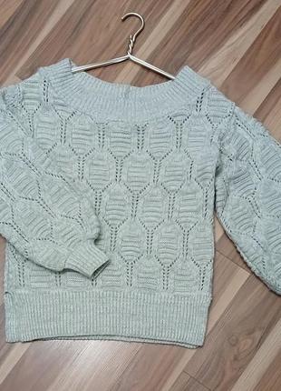 Ажурный свитер с открытыми плечами1 фото