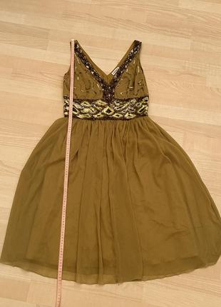 Платье шифоновое горчичного цвета