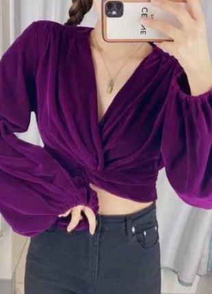 Zara бархатная блузка.