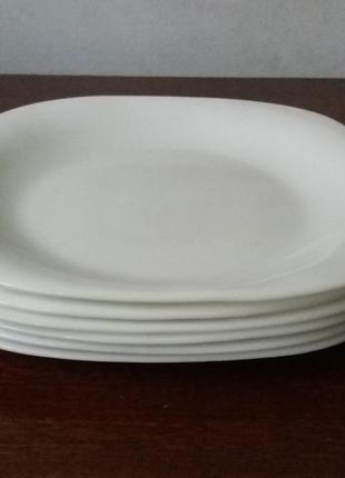 Тарілка склокерамічна у наборі біла 21,5 см