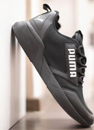 Розпродаж! puma чорні з білим кросівки кеди чоловічі пума сітка текстиль текстильні легкі демісезон демісезонні весняні літні відмінна якість5 фото