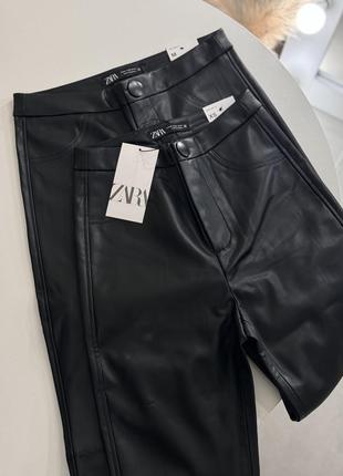 Кожаные брюки zara2 фото