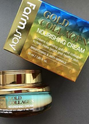 Восстанавливающий крем с золотом и коллагеном farm stay gold collagen nourishing cream .