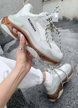 Кроссовки в стиле balenciaga triple s transparent crystal2 фото