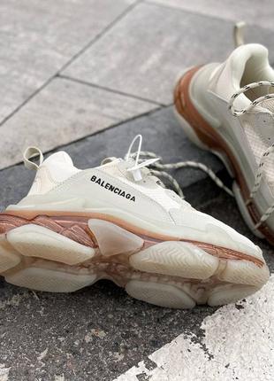 Кроссовки в стиле balenciaga triple s transparent crystal7 фото