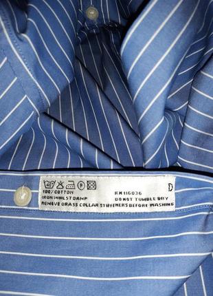 Стильная синяя рубашка в белую полоску charles tyrwhitt made in italy, молниеносная отправка ⚡🚀6 фото