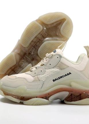 Кроссовки в стиле balenciaga triple s gray red blue