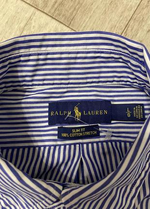 Мужская рубашка в полоску ralph lauren оригинал размер l 489 фото