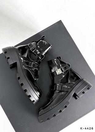 Лаковые ботинки в стиле баленсиага6 фото