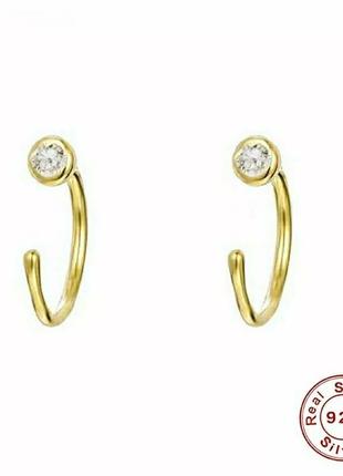Серьги из медсплава с фианитом