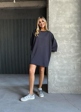 Жіноча подовжена футболка оверсайз батал люкс преміум якості натуральна піньє пенье чорна бежева графіт шоколад oversized8 фото