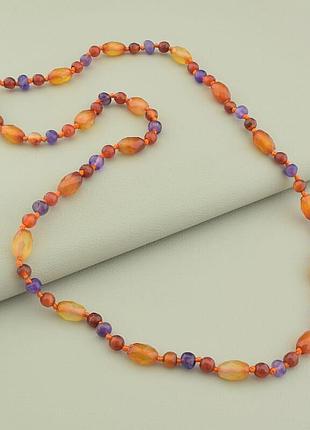 Бусы  сердолик,аметист 67 см.