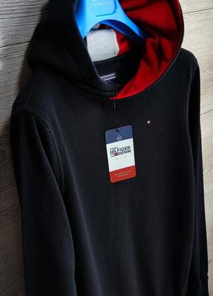 Мужская хлопковая брендовая кофта толстовка tommy hilfiger в черном цвете  размер s,m5 фото