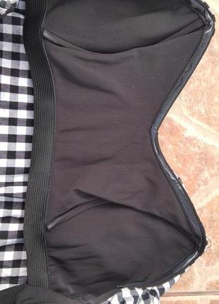 Шикарная блуза в клетку с открытыми плеченками6 фото