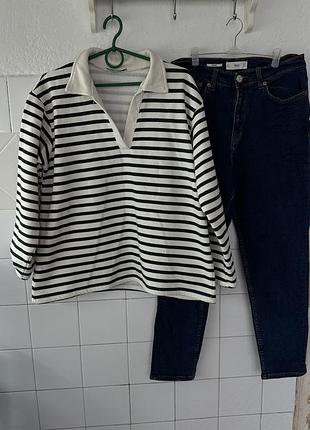 Обʼємний тільник у смужку, джемпер у смужку, тільник, светр у смужку