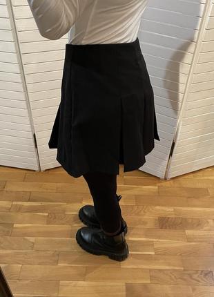 Юбка плиссе юбка солнцеклеш черная с шортами короткая8 фото