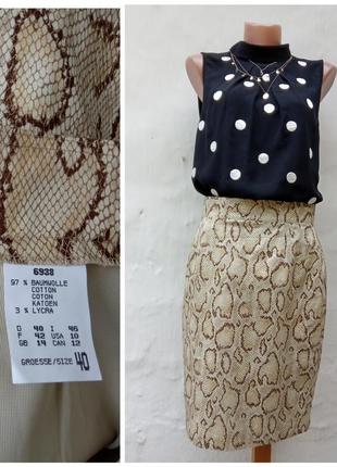 Стильная новая котоновая юбка карандаш в принт питона 🐍 hirsch.