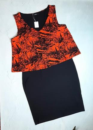 🌿1+1=3 стильное черное платье-миди с принтом george, размер 50 - 521 фото