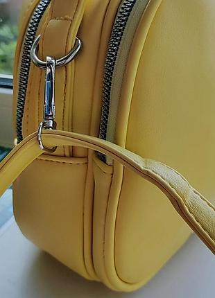Сумка через плечо, желтая на 2 отделения