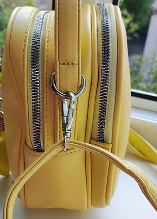 Сумка через плечо, желтая на 2 отделения
