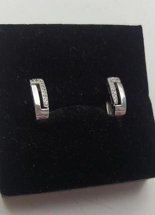 Серьги с фианитами 925°
