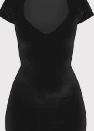 Черное базовое велюровое платье plt s/m2 фото