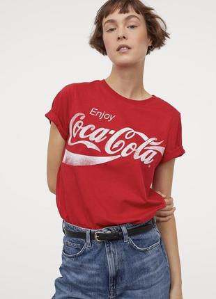 Футболка h&amp;m coca cola новая коллекция оверсайз футболка кока - кола