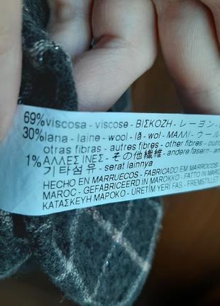 Стильное платье-туника в клетку с добавлением шерсти zara р. 8/103 фото