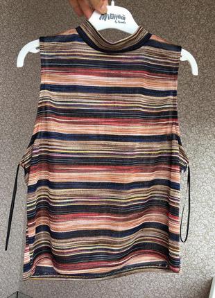 Водолазка топ майка стан нової речі, в смужку, легка, блискавка ззаду