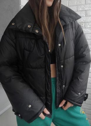 Зимняя оверсайз куртка удлинённая3 фото