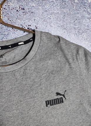 Сіра футболка чоловіча на лампасах puma (оригінал)2 фото