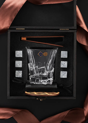 Подарочный набор для виски бокал bohemia crack с камнями для виски в подарочной коробке 310 мл4 фото