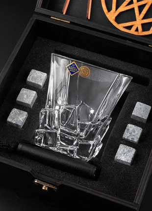 Подарочный набор для виски бокал bohemia crack с камнями для виски в подарочной коробке 310 мл2 фото