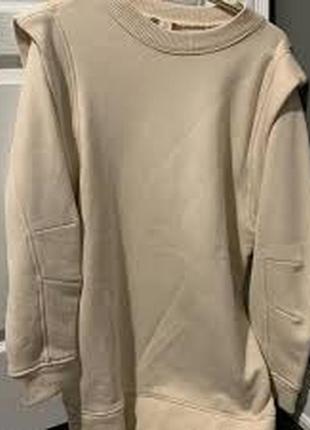 Якісна 100% котон не кошлатиться тепла туніка плаття кофта подовжена з плечима  xs s 40-44