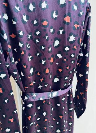 Сукня атласна міді халат на ґудзиках сукня сорочка сатинова леопардова плаття5 фото