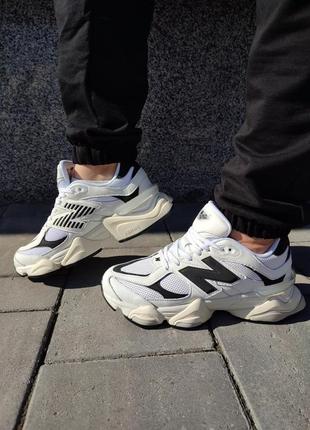 New balance 9060 white black1 фото