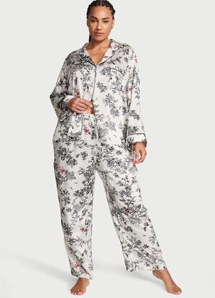 Сатиновая пижама victoria’s secret satin long pajama set оригинал