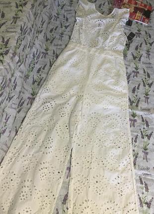 Білий бавовняний комбінезон