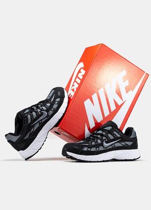Мужские кроссовки nike p-6000 black grey найк черного с серым цветами