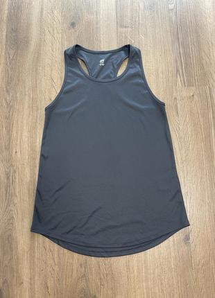 Спортивна майка для заняття спортом однотонна h&m s темно сіра , асфальтний колір s