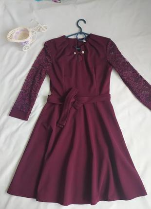 Плаття з кружевними рукавами / сукні4 фото