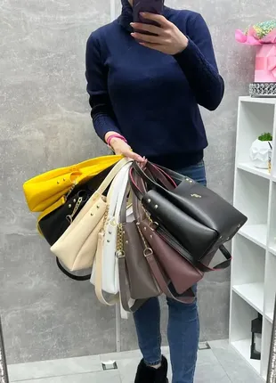 Капучино — шикарна, елегантна та містка сумка на блискавці3 фото