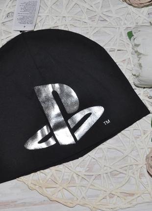 1-4 р 92-104 см h&amp;m трикотажная двухслойная шапка с принтом из мягкого трикотажа playstation геймер4 фото