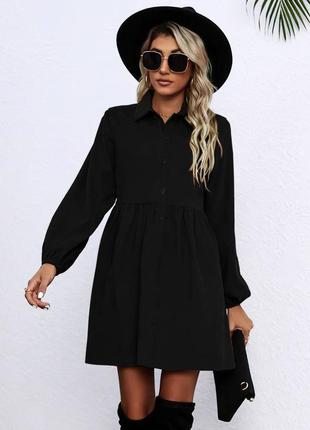 Вельветовое платье оверсайз мини хаки черная беж на пуговицах