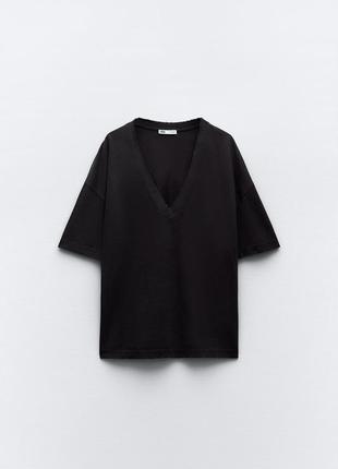 Базовая футболка оверсайз с вареным эффектом от zara, размер s